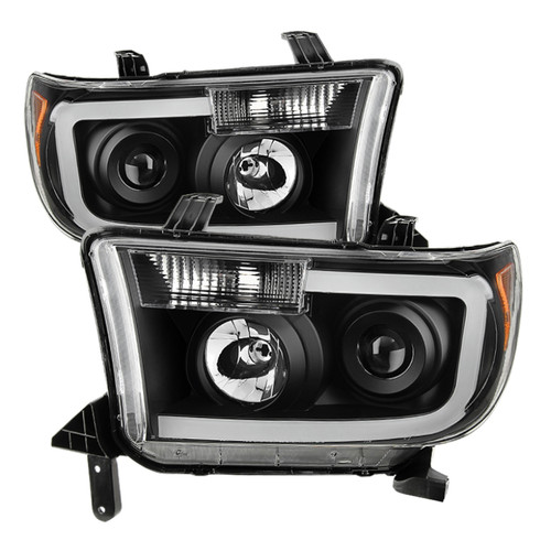 xTune Toyota Tundra 07-13 LED Light Bar Projector Headlights Black PRO-JH-TTU07-LED-BK - 9027888