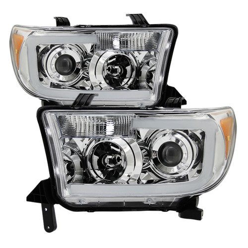 xTune Toyota Tundra 07-13 LED Light Bar Projector Headlights Chrome PRO-JH-TTU07-LED-C - 9027895