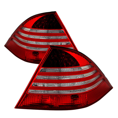 xTune Mercedes Benz W220 S-Class 00-05 LED Tail Lights Red Clear ALT-JH-MBW220-LED-RC - 9028441