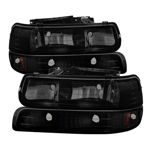 xTune Chevy Tahoe 00-06 Amber Crystal Headlights w/ Bumper Lights Black Smoke HD-JH-CSIL99-SET-BSM - 9030246