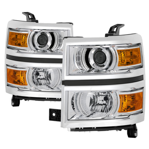 xTune Chevy Silverado 1500 14-15 Halogen Projector Headlight Chrome - HD-JH-CS14-PJ-C - 9040122