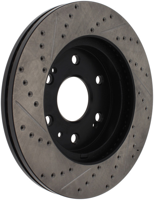StopTech 05-10 GMC Sierra 1500 (w Rear Drum) / 07-09 GMC Yukon Front Left Slotted & Drilled Rotor - 127.66057L