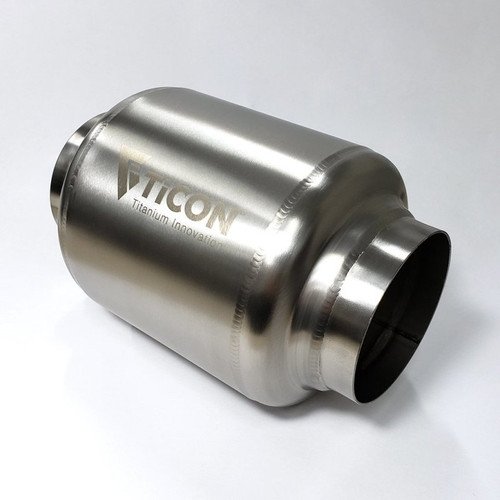 Ticon Industries 7in OAL 3.0in In/Out Ultralight Titanium Muffler - 116-07633-0000