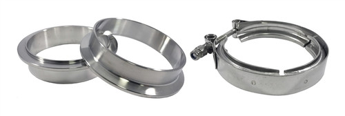 Torque Solution Stainless Steel V-Band Clamp & Flange Kit - 2.25in (57mm) - TS-VBK-225