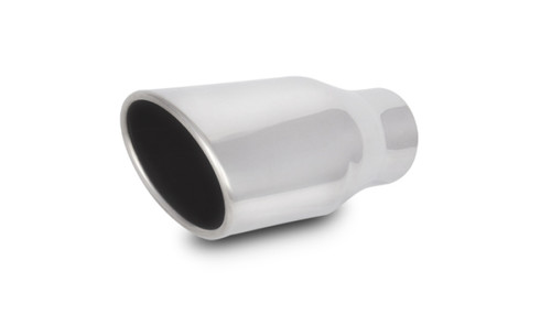 Vibrant 4.5in x 3in Oval SS Exhaust Tip (Single Wall Angle Cut Rolled Edge) - 1406