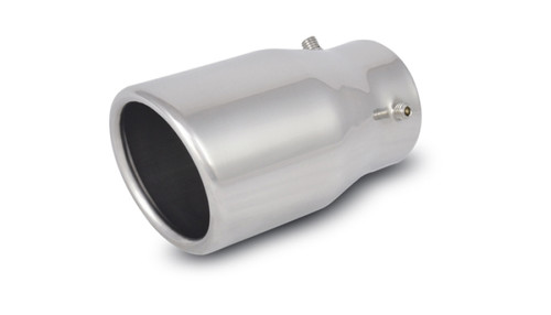 Vibrant 3in Round SS Bolt-On Exhaust Tip (Single Wall Angle Cut Rolled Edge) - 1503