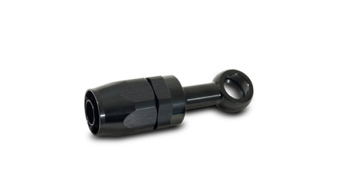 Vibrant -8AN Banjo Hose End Fitting for use with M14 or 9/16in Banjo Bolt - Aluminum Black - 24084