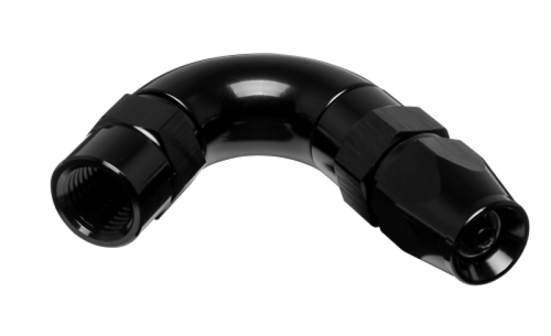 Vibrant -3AN 120 Degree High Flow Hose End Fitting for PTFE Lined Flex Hose - Aluminum - 28203