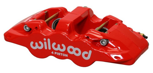 Wilwood Caliper-Aero4-R/H - Red 1.88/1.62in Pistons 1.25in Disc - 120-13285-RD