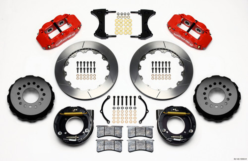 Wilwood Narrow Superlite 4R Rear P-Brk Kit 12.88in Red Chevy C-10 2.42 Offset 5-lug - 140-10093-R