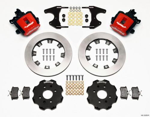 Wilwood Combination Parking Brake Rear Kit 12.19in Red Civic / Integra Drum 2.46 Hub Offset - 140-10209-R