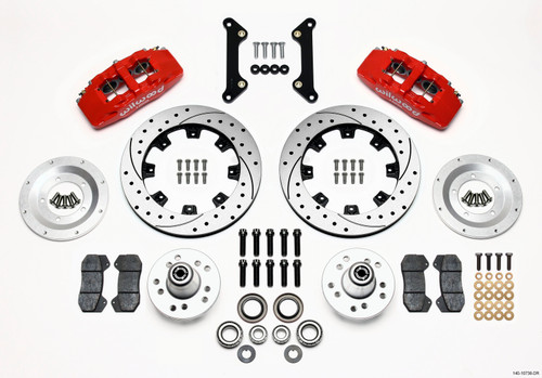 Wilwood Dynapro 6 Front Hub Kit 12.19in Drilled Red 70-78 Camaro - 140-10738-DR