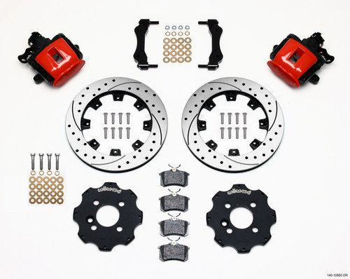 Wilwood Combination Parking Brake Rear Kit 11.75in Drilled Red Mini Cooper - 140-10885-DR