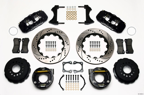 Wilwood AERO4 Rear P-Brake Kit 14.00in Drilled 58-64 Olds/Pontiac Ends 2.81in Offset - 140-10953-D