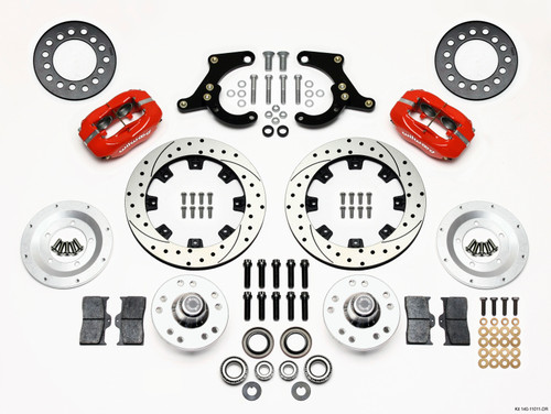 Wilwood Forged Dynalite Front Kit 11.75in Drilled Red 59-64 Chevy Impala / 63-64 Corvette - 140-11011-DR