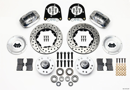 Wilwood Forged Dynalite Front Kit 11.00in Drill-Polished 37-48 Ford Psgr. Car Spindle - 140-11013-DP