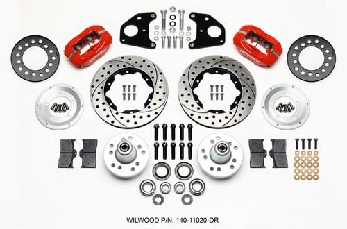 Wilwood Forged Dynalite Front Kit 11.00in Drilled Red 62-72 CDP B & E Body-Drum - 140-11020-DR