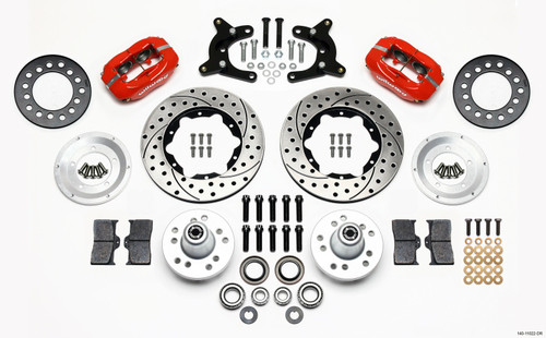 Wilwood Forged Dynalite Front Kit 11.00in Drilled Red 62-72 CDP A Body - 9in Drum - 140-11022-DR