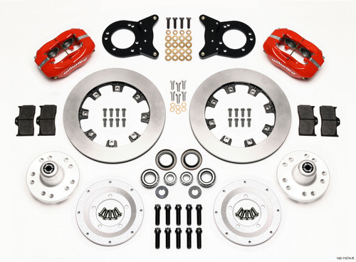 Wilwood Forged Dynalite Front Kit 12.19in Red 1970-1973 Mustang Disc & Drum Spindle - 140-11074-R