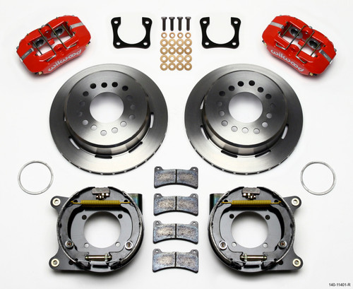 Wilwood Dynapro Low-Profile 11.00in P-Brake Kit - Red Chevy 12 Bolt Spcl 2.81in Offset - 140-11401-R