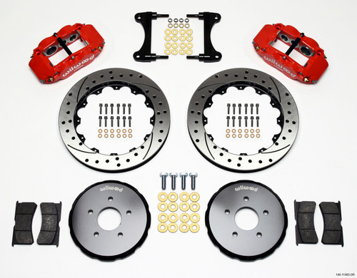 Wilwood Narrow Superlite 6R Front Hat Kit 13.06in Drill Red Nissan 370Z/Fiti G37 - 140-11583-DR