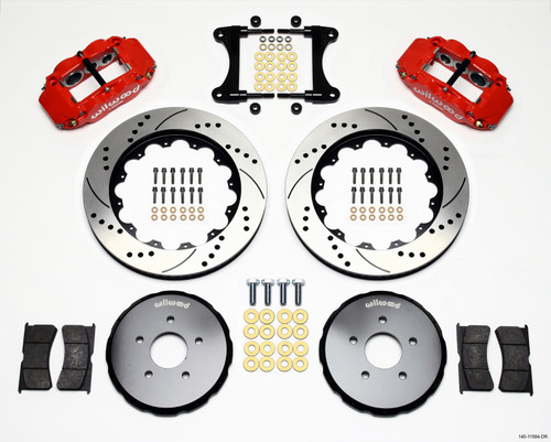 Wilwood Narrow Superlite 6R Front Hat Kit 14.00in Drill Red Nissan 370Z/Fiti G37 - 140-11584-DR