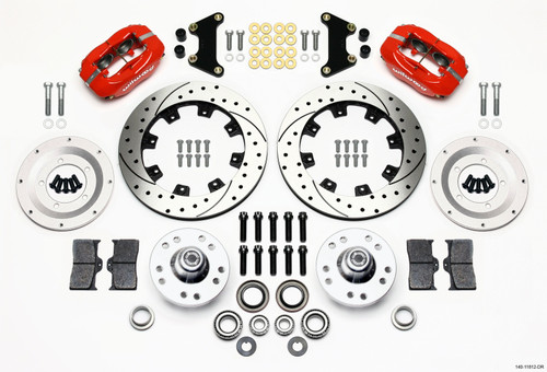 Wilwood Forged Dynalite Front Kit 12.19in Drilled Red 49-54 Chevy/53-62 Corvette (*Line Kit Needed*) - 140-11812-DR