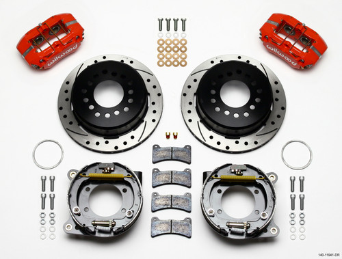 Wilwood Dynapro Low-Profile 11.00in P-Brake Kit Drill-Red AMC 71-74 2.60in Offset - 140-11941-DR