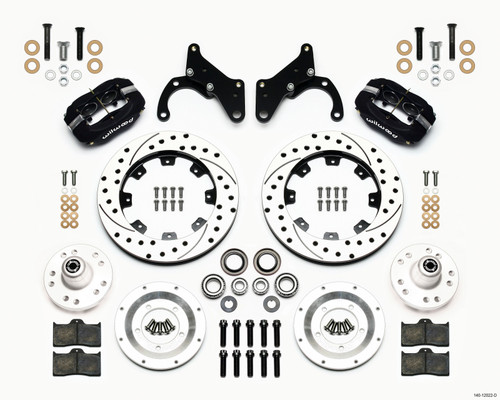 Wilwood Forged Dynalite Front Kit 12.19in Drilled 65-68 Chevy Impala -Drum Spindle - 140-12022-D