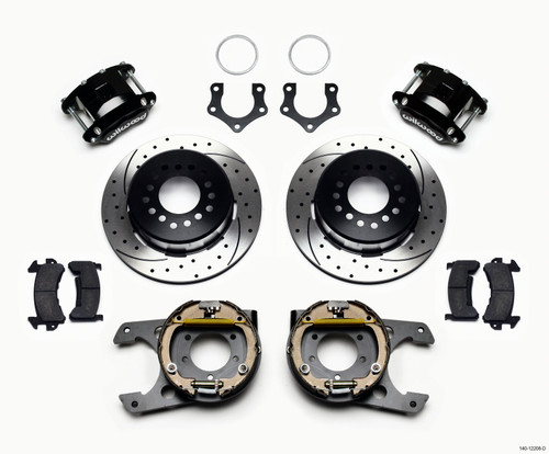 Wilwood D154 P/S Park Brake Kit Drilled Mopar/Dana 2.50in Off w/Snap Ring Brng - 140-12208-D