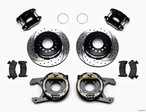 Wilwood D154 P/S Park Brake Kit Drilled Chevy 12 Bolt 2.75in Off w/ C-Clips - 140-12215-D