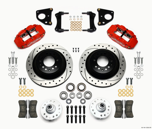 Wilwood Narrow Superlite 6R Front Hub & 1PC Rtr Kit 12.88in Dril -Red 62-72 CDP B & E Body-Drum - 140-12282-DR