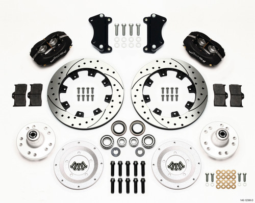 Wilwood Forged Dynalite Front Kit 12.19in Drilled Heidts Tri -5 2 inch Drop Spindle - 140-12306-D