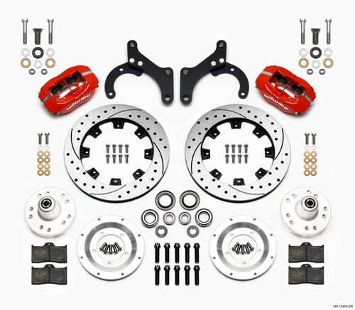 Wilwood Forged Dynalite Front Kit 12.19in Drilled Red 59-64 Chevy Impala / 63-64 Corvette - 140-12459-DR