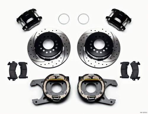 Wilwood D154 P/S Park Brake Kit Drilled 12 Bolt 2.75in offset Staggered Shock - 140-12570-D