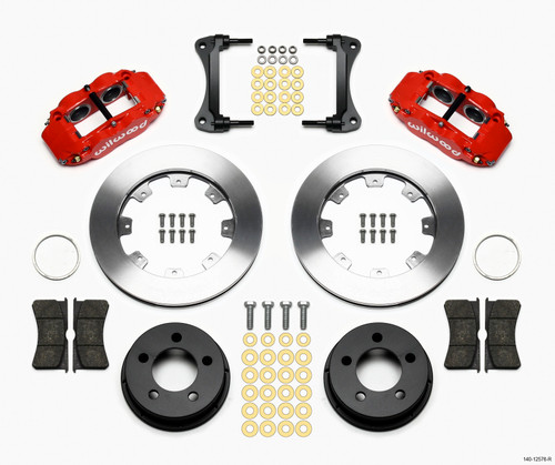 Wilwood Narrow Superlite 4R Front Kit 12.19in Drilled Red 87-89 Jeep YJ - 140-12576-R