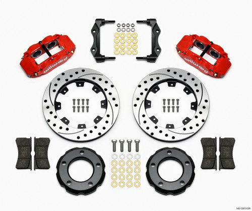 Wilwood Narrow Superlite 4R Front Kit 12.19in Drilled Red 82-86 Jeep CJ - 140-12613-DR
