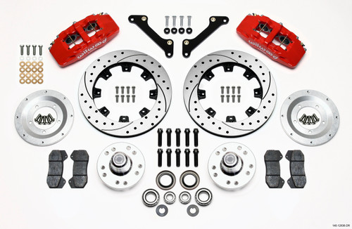 Wilwood Dynapro 6 Front Hub Kit 12.19in Drilled Red 79-81 Camaro - 140-12836-DR
