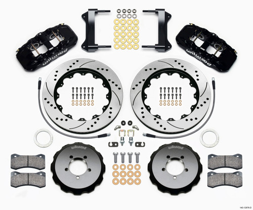 Wilwood AERO6 Front Hat Kit 14.00 Drilled 1999-2012 Subaru WRX w/Lines - 140-12876-D