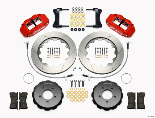 Wilwood Narrow Superlite 6R Front Hat Kit 14.00in Red 2005-Up Mazda Miata w/ Lines - 140-12911-R