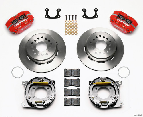 Wilwood Dynapro Dust-Boot P/S Park Brake Kit Red Small Ford 2.66in Offset - 140-13205-R