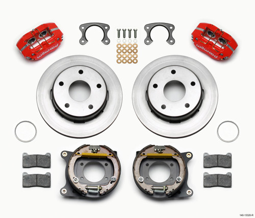 Wilwood Dynapro Lug Mount P/S Park Brake Kit Red Small Ford 2.36in Off Bronco 5 x 5.50 - 140-13320-R