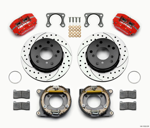Wilwood Dynapro Lug Mount P/S Park Brake Kit Drilled Red Big Ford 2.36in Off Bronco 5 x 5.50 - 140-13322-DR