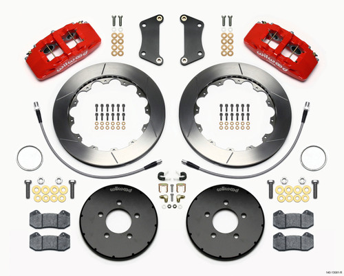 Wilwood Dynapro 6 Front Hat Kit 12.88in Red 2005-Up Mazda 3 w/ Lines - 140-13581-R