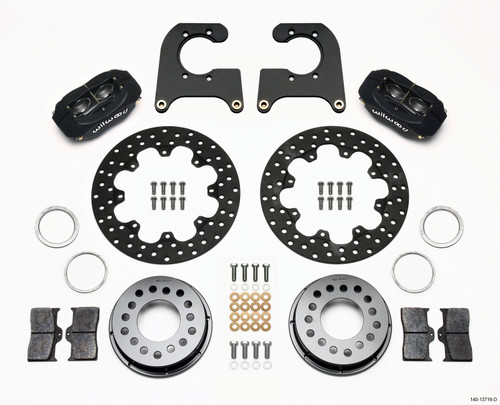 Wilwood Forged Dynalite Rear Drag Kit Drilled Rotor Ford 8.8 Special w/2.50in Offset-5 Lug - 140-13716-D