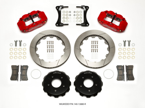 Wilwood Narrow Superlite 4R Front Hat Kit 12.88in Red 2007-Up Jeep Wrangler - 140-13880-R