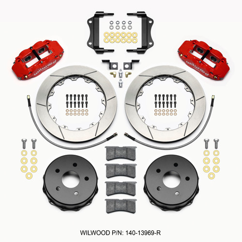 Wilwood Narrow Superlite 4R Rear Kit 12.88in Red 2007-up Jeep JK w/Lines - 140-13969-R