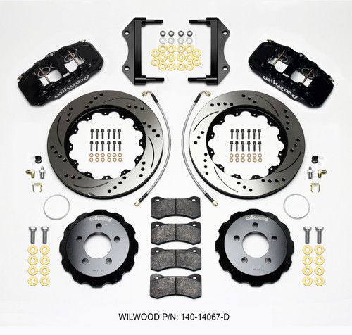Wilwood AERO6 Front Hat Kit 14.25 Drilled 2014-Up Challenger w/Lines - 140-14067-D
