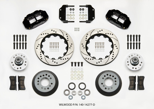 Wilwood Narrow Superlite 6R Front Hub Kit 14.00in Drilled Magnum Force Drop Spindle - 140-14277-D