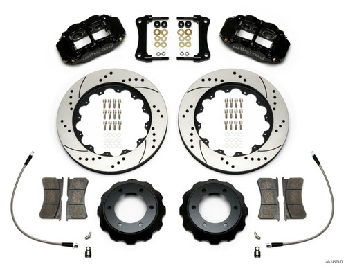 Wilwood Narrow Superlite Black 6R Front Kit 14in Drilled Rotor w/ Lines 05-15 Toyota Tacoma - 140-14578-D